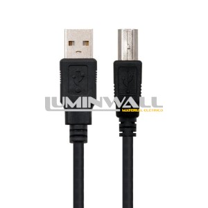Cabo USB A Macho - USB B Macho (1 metro) Preto NANOCABLE