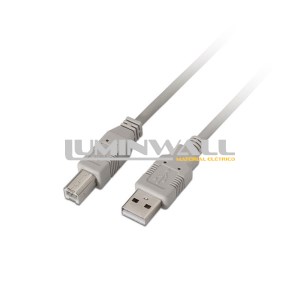 Cabo USB A Macho - USB B Macho Bege (1,8 mts) NANOCABLE