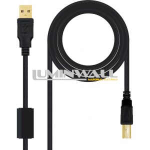 Cabo USB A Macho - USB B Macho c/ Filtros (3 mts) Nanocable