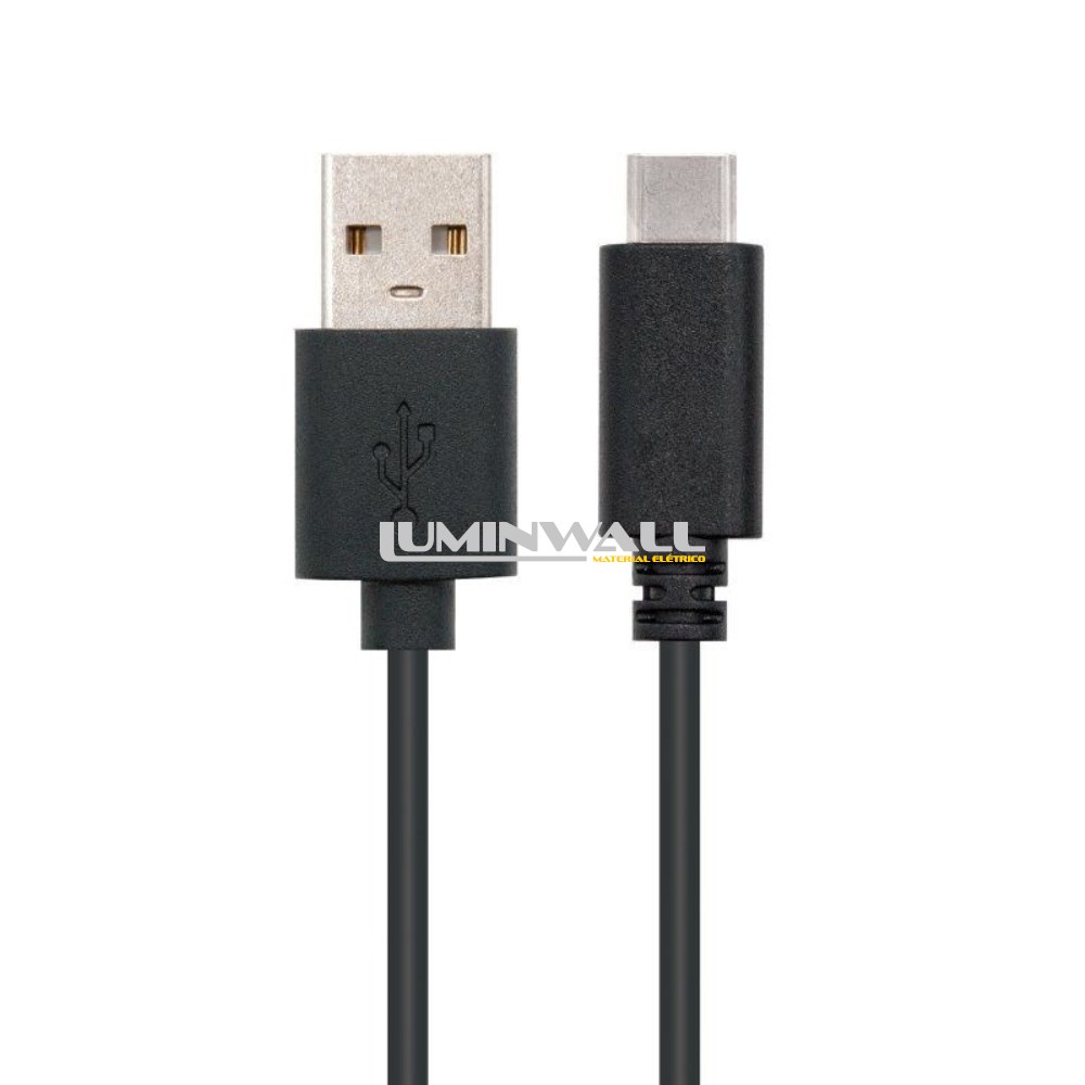Cabo USB A 2.0 Macho - USB C Macho (50cm) NANOCABLE