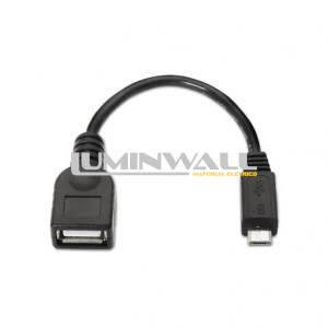 Cabo Adaptador Micro-USB B -> USB A Fêmea (15cm) NANOCABLE