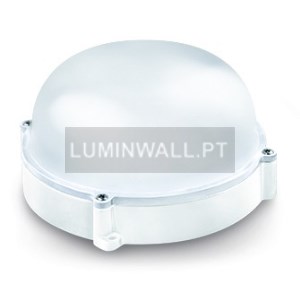 Aplique LED Redondo em Aluminio e Policarbonato 12W 6400K Branco