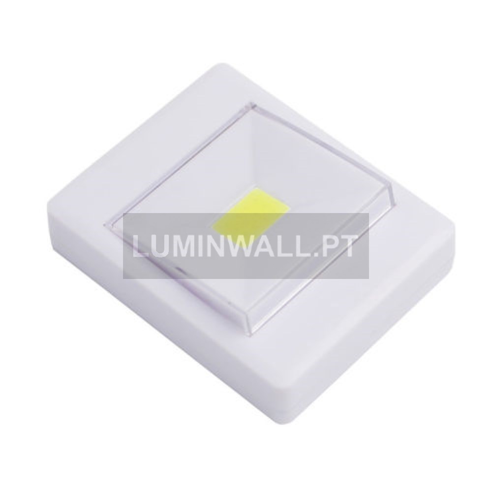 Aplique LED 1W COB 100Lm 6400K para Roupeiro c/Interruptor