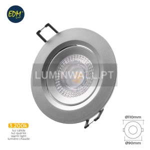 Downlight LED Encastrável 5W 3.200K Redondo Aro Cromado