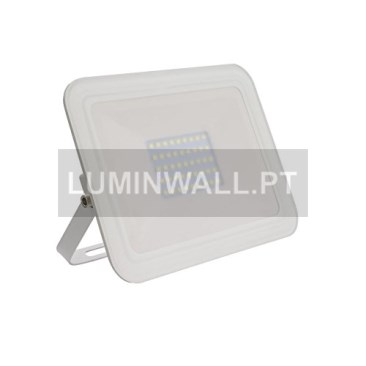 Projector LED Vidro 30W 3000K Branco