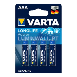 PILHA VARTA ALCALINA LR03 AAA (BLISTER 4 PILHAS)