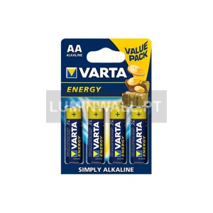 PILHA VARTA ENERGY ALCALINA LR06 AA (BLISTER 4 PILHAS)