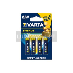 PILHA VARTA ENERGY ALCALINA LR03 AAA (BLISTER 4 PILHAS)