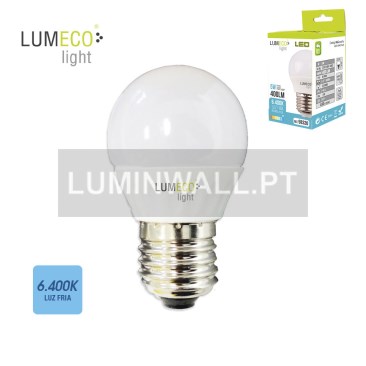 Lâmpada Esférica LED 5W E27 400Lm 6.400K Branco Frio