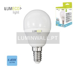 Lâmpada Esférica LED 5W 400Lm E14 6.400K Branco Frio