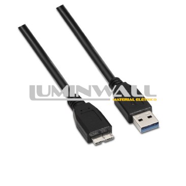 Cabo USB A Macho - Micro USB B 3.0 Preto (1 metro) AISENS