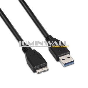 Cabo USB A Macho - Micro USB B 3.0 Preto (2 mts) AISENS