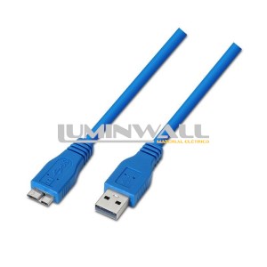 Cabo USB 3.2 Macho - Micro USB Macho 3.1 Azul (2 mts) AISENS