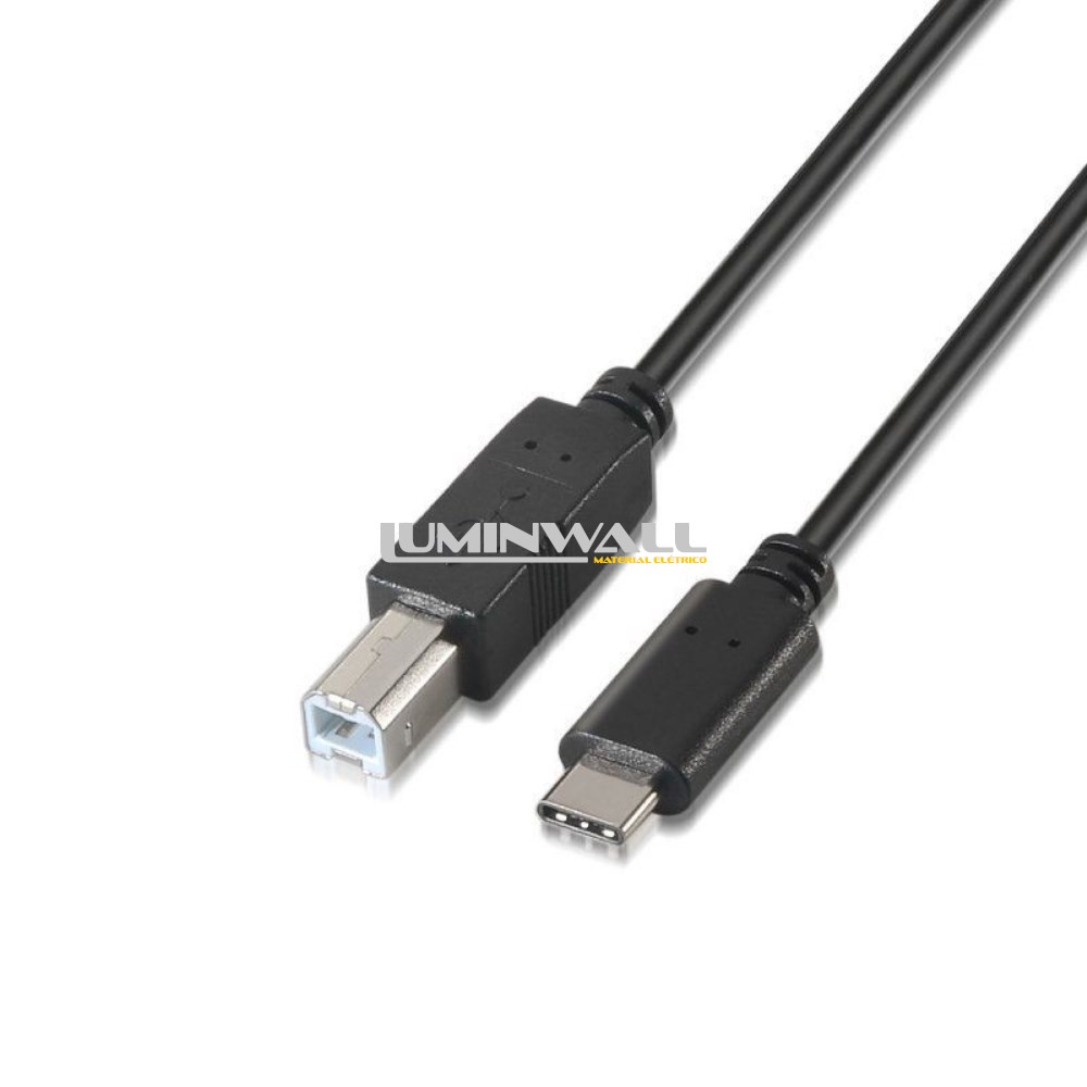 Cabo USB B Macho - USB C Macho 2.0 (2 mts) AISENS