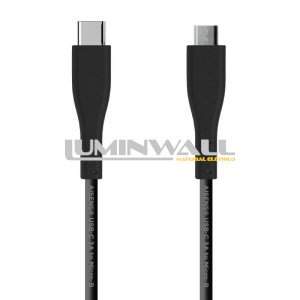 Cabo USB C Macho - Micro USB B Macho (2 mts) AISENS