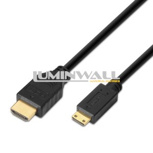 Cabo HDMI Macho - Mini HDMI Macho 1.8M p/ 3D (Preto) - AISENS