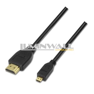 Cabo HDMI Macho - Micro HDMI Macho 3D (80cm) - AISENS