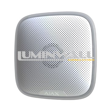 Sirene para Exterior 113dB s/ Fios 868MHz Branco p/ Alarme AJAX AJ-HUBKIT