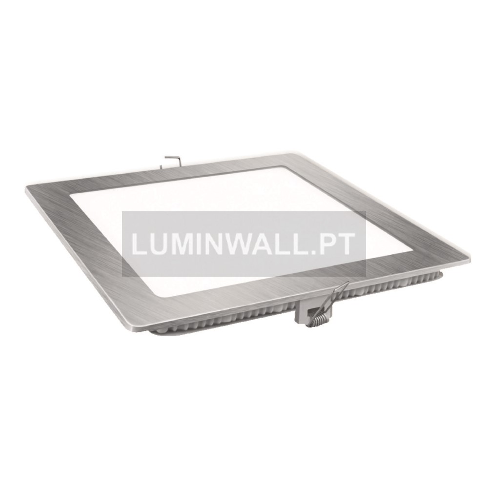 Downlight LED Quadrado Aço Escovado 3W 2700K