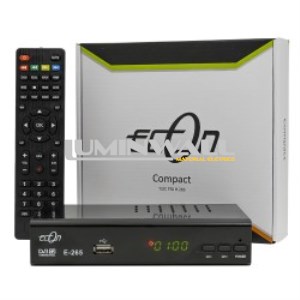 Receptor TDT + Cabo (DVB-T2/DVB-T/DVB-C) Full HD com Display/Botões Frontais ECON