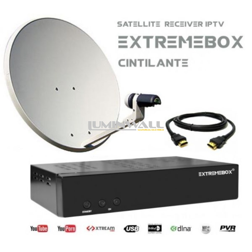 Receptor Full HD (Satélite + IPTV) Ethernet EXTREMEBOX Cintilante