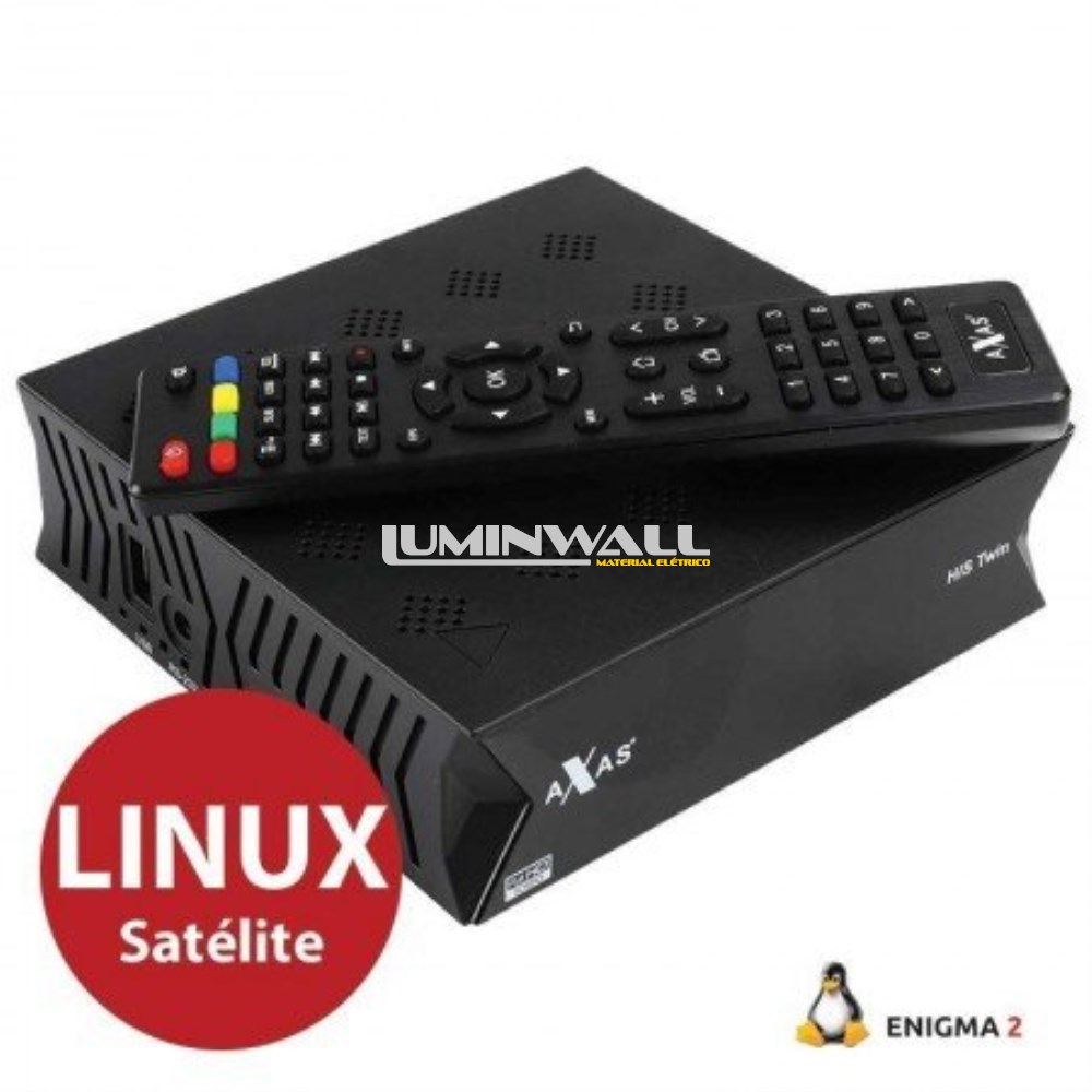 Receptor Satélite DVB-S2 Twin E2 H.265 Full HD Enigma 2 AXAS HIS