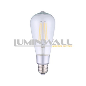 Lâmpada LED E27 ST64 Filamento Smart Wi-Fi 7W Branco Quente 2700K 750Lm SHELLY
