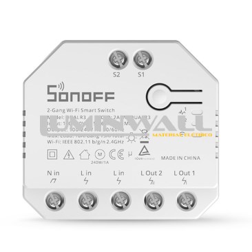 Interruptor Inteligente Wi-Fi de Relé Duplo c/ Medição de Energia SONOFF DUAL R3
