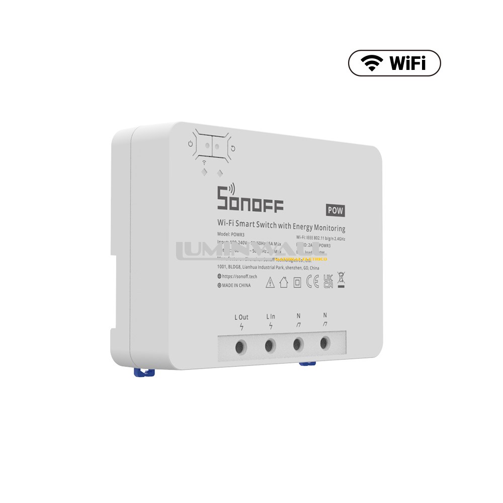 Interruptor Inteligente Wi-Fi de Alta Potência c/ Medição de Energia SONOFF POWR3
