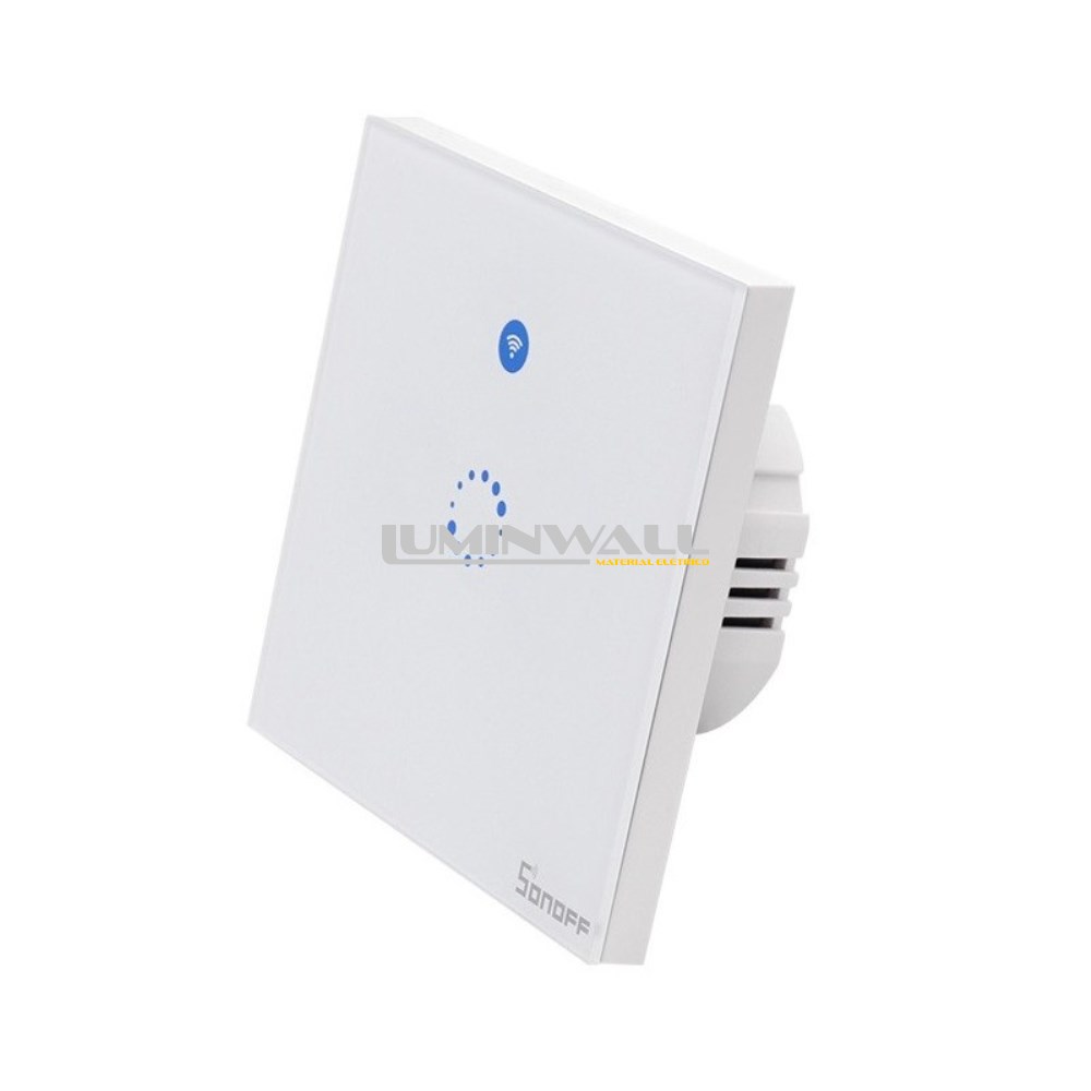 Interruptor de Parede Simples Táctil Inteligente Wi-Fi SONOFF T1EU1C-TX